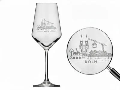 Produktbild von Weinglas Gravur Köln 350ml spülmaschinenfest und hochwertig gefertigt