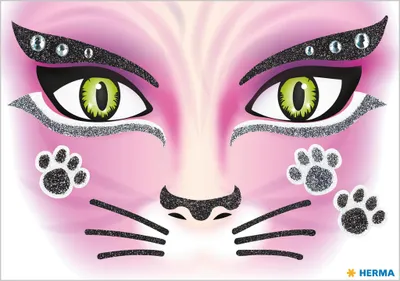 Obrázok produktu pre Herma nálepky FACE ART Cat 1 list
