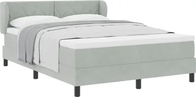 Immagine prodotto di vidaXL Letto a molle con testiera grigio chiaro 140 x 190 cm in velluto
