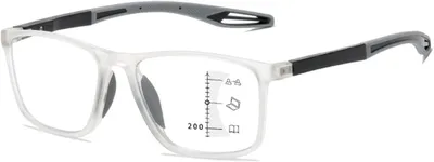 Zdjęcie produktu dla Okulary do czytania wielofokalowe, metalowa oprawka, filtr światła niebieskiego, przeznaczone do pracy przy komputerze