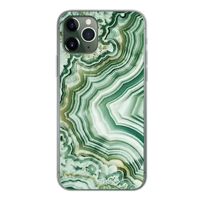 Produktbild von MuchoWow® Handyhülle Schutzhülle Hülle für iPhone 11 Pro Natursteine - Grün - Gesteine und Mineralien Silikon Softcase Handy Hülle - Handy