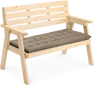 Obrázok produktu pre JEMIDI vankúš na lavičku - 120x40cm - vankúšik na paletu - vankúšik na záhradnú lavičku hollywoodska hojdačka - hnedý