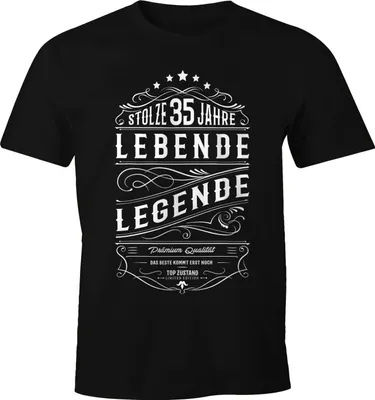 Produktbild von Herren Geschenk T-Shirt Geburtstag Lebende Legende stolze 30-80 Jahre Moonworks® 35 schwarz M