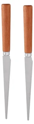 Produktbild von Edelstahl Lehmmesser mit Holzgriff, 2 Stück, Töpferwerkzeug für Keramik und Tonmodellierung