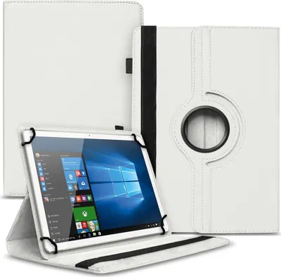 Produktbild von Schutzhülle für Telekom T Tablet Hülle Schutz Tasche 10,4 Zoll Case 360° DrehbarFarbe Uni 360 Taschen:Weiß
