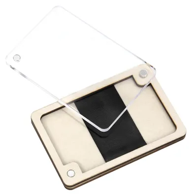 Magnetische Nadelbox aus Holz, transparent, 6,5 cm