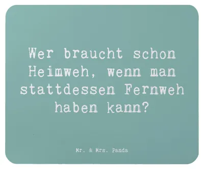Produktbild von Mr. & Mrs. Panda Mouse Pad Spruch Heimweh oder Fernweh - Meeresbrise - Geschenk, Stimmungen, Gefühl, laptop mauspad, Motivation, Mousepad, Zitat, Abenteuer, mousematte