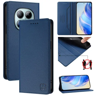 Obrázek produktu pro Kožené pouzdro pro Xiaomi Redmi Note 15 Pro+, flipové pouzdro s přihrádkami na karty, peněženkou a stojánkem Modrý