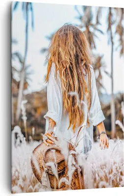 Produktbild von Bild auf Leinwand - Leinwandbild - Einteilig - Wiese Frau Gras - 80x120cm - Wand Bild - Wanddeko - Wandbilder - Leinwanddruck - Kunstdruck - Wanddekoration - Leinwand bilder - Wandbild - PA80x120-5115