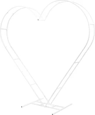 Immagine prodotto di Arco nuziale a forma di cuore - Supporto per sfondo - Acciaio - Autoportante - 2,07x2,10 m - Base 75x70 cm - 10 kg - Bianco