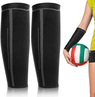 Productafbeelding van Siliconen armwarmers voor sporttraining - Zwart - 2 stuks - Compressie armwarmers
