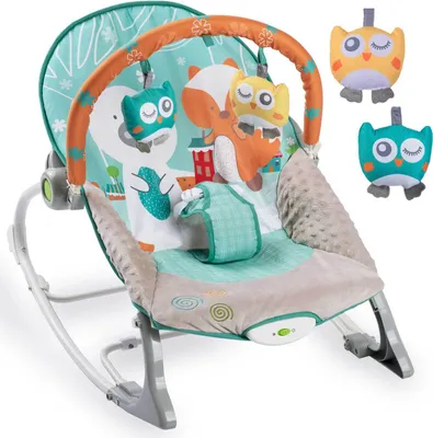Produktbild von Babyschaukel Schaukelwippe Sway Babywippe Babywippe mit Vibration weiß und blau