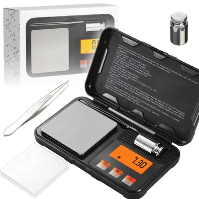 Produktbild von Präzisionswaage 200g/0,01g, Feinwaage, Kalibrierfunktion, Tara, Taschenwaage, Digitalwaage, Goldwaage, LED/LCD Display, Batterien Inklusive, Retoo
