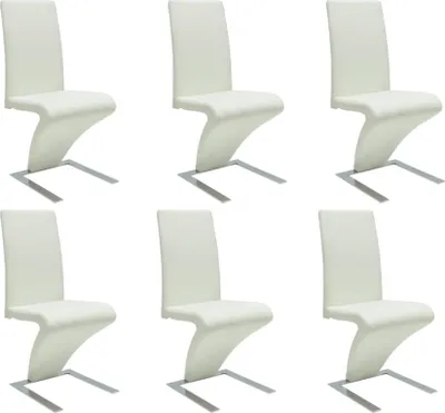 Produktbild von Esszimmerstš¹hle Wohnzimmerstuhl Kš¹chenstuhl 6er set Wei? Kunstleder