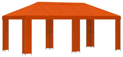 Image de vidaXL, tonnelle de jardin, 6 x 3 mètres, orange, polyester et acier, 190 g/m²