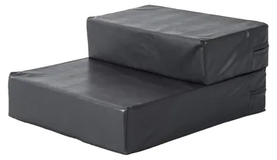 Produktbild von Haustiertreppe Klappbare Tierunterlage Mit 2 Stufen, Hundetreppe Für Katzen Und Hunde, Schwarz, L45Xb39Xh20Cm