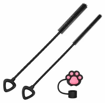 Immagine prodotto di 2 spazzole per la pulizia delle cannucce, disponibili in 2 dimensioni, lunghe 25 cm, flessibili