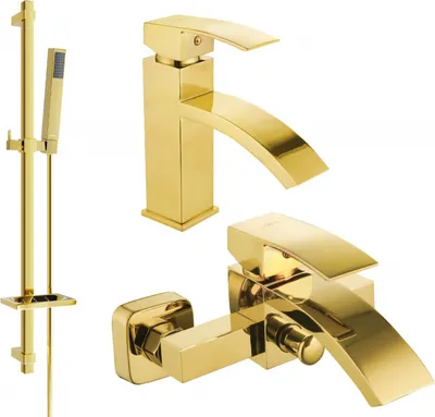 Produktbild von Mexen Libra DQ77 Badewannenset, Gold - 745103DQ77-50