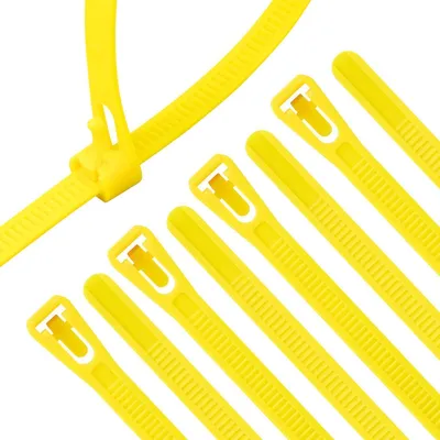Produktbild von Kabelbinder Wiederverwendbar Gelb 200mm x 7.6mm 100 Stück UV- & Hitzebeständig