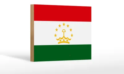 Produktbild von Holzschild Flagge Tadschikistan 18x12cm Flag of Tajikistan Dekoration