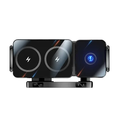 Produktbild von Handy-Halterungen, Kabelloses Autoladegerät,15 W kabellosem Handy Autohalterung, Doppelspule, Handyhalter Auto, für die meisten Mobiltelefone
