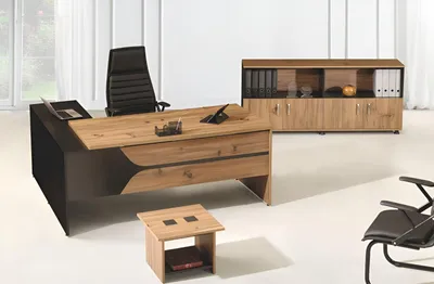 Produktbild von Büro Computermöbel Arbeitstisch Büromöbel Tisch 3tlg Holz Set Braun