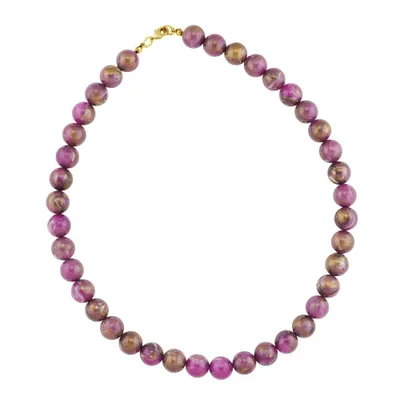 Produktbild von Kette 10mm Rundperle lila-marmoriert