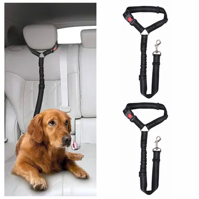 Imagen del producto de Arnés para perros, 2 unidades, ajustable, de nylon, cinturón de seguridad para viajes en coche
