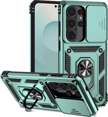 Produktbild von Samsung Galaxy S26 Ultra Hülle - Coverup Armor Ring Ständer Back Cover mit Kamera Schutz - Mintgrün