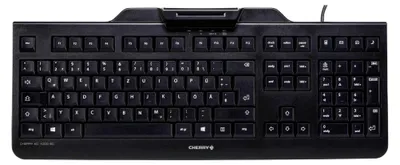 Produktbild von Contour Design KC 1000 SC Kabelgebundene Chipkarten Tastatur, Schwarz, USB (QWERTZ - DE), Volle Größe (100%), Kabelgebunden, USB, Membran Key Switch, QWERTZ, Schwarz