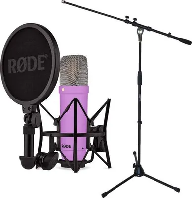 Produktbild von Rode NT1 Signature Purple Mikrofon Lila mit Stativ