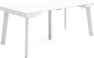 Produktbild von Ausziehbarertisch, 180x90x73cm, Für 8 Gäste, Hölzerne Beine, Weiß