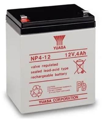 Obrázek produktu pro YUASA NP 4-12 Bezúdržbový VRLA akumulátor 12V, kapacita 4Ah