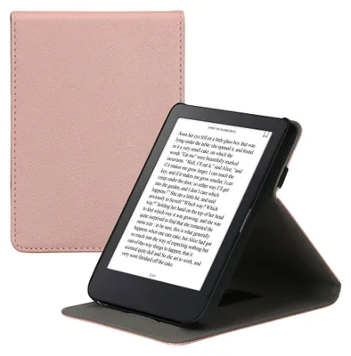Produktbild von kwmobile Schutzhülle kompatibel mit Kobo Clara 2E / Tolino Shine 4 - Hülle e-Reader mit Schlaufe Ständer - - Rosegold