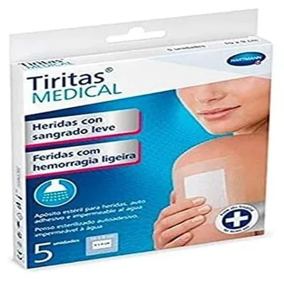 Imagen del producto de Apósitos médicos, hemostáticos, de 10 x 9 cm, 5 unidades, para el cuidado de heridas
