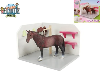 Obrázek produktu pro Kids Globe Horses box pro koně dřevěný 18x12x15cm 1:24 v krabičce