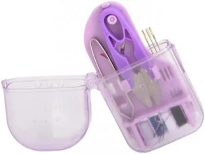 Produktbild von Famanu Mini-Nähset für Zuhause und Reisen - Komplett mit Nähzubehör, Schere, Nadeln und Fäden (12 Teile)