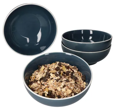 Produktbild von 4er Set Linus blau Bowl-Schalen 700ml Müsli Salat Dessertschüssel skandinavisch