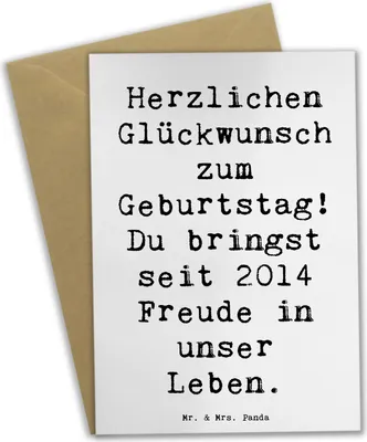 Produktbild von Mr. & Mrs. Panda Beileidskarte Spruch 2014 Geburtstag Freude - Weiß - Geschenk, einladungskarten, weihnachtskarten, Jahrgangsgeburtstag, hochzeitskarten, Glückwunsch