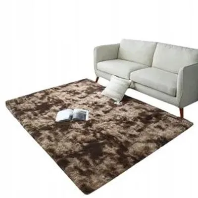 Immagine prodotto di Tappeto shaggy a pelo alto, marrone sfumato, soffice, morbido, dimensioni 100x150 cm