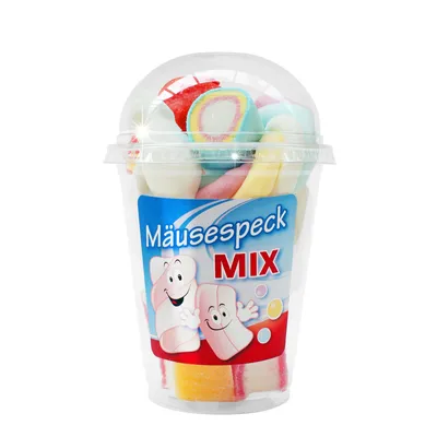Image de Snack Service Lard de souris MIX gobelet délicieux mélange de sucre mousseux 120g