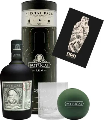 Produktbild von Botucal Geschenkdose Rum Reserva Exclusiva 0,7L (40% Vol) + Tumbler Glas + Eiswürfelform- [Enthält Sulfite]