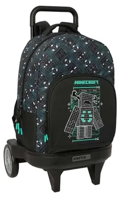 Produktbild von Safta Compact Evolutive Extraible Minecraft Screen 33l 45x33x22 Cm Rucksack Mit Rollen Schwarz Kinder Schwarz One Size