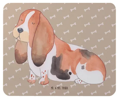 Produktbild von Mr. & Mrs. Panda Mousepad Hund Basset Hound - Hundeglück - Geschenk, mousematte, Süß, Mauspad, pc, Mouse Pad, laptop, Sprüche