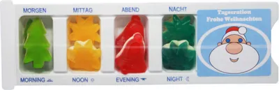 Produktbild Tablettenbox Nikolaus gefüllt mit Fruchtgummi Scherzartikel 25g
