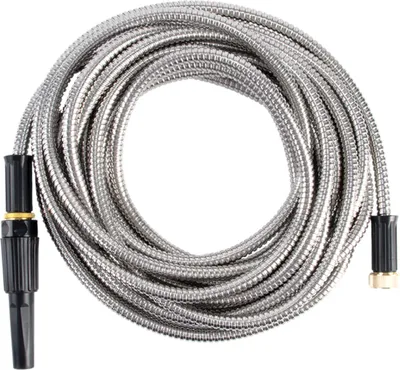 Produktbild von 10m Garten Bewässerungsschlauch Edelstahl Metall – Knickfrei, Rostfrei, Flexibel