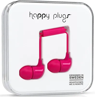 Produktbild von Happy Plugs In-Ear, Kabelgebunden, 20 - 20000 Hz, Anrufe/Musik, Kopfhörer, Pink