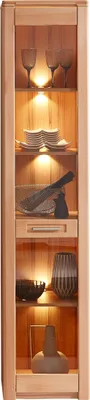 Produktbild von Standvitrine >Nature One< 1 Tür, mit LED, Kernbuche teilmassiv - 43x203x40cm (B/H/T)