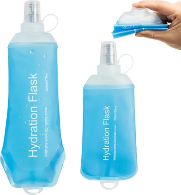 Produktbild von 2Stk 500ML/250ML Weiche Trinkflasche, faltbar, weich, für Radfahren, Marathon, Laufen, Wandern