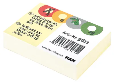 Immagine prodotto di HAN 9811 Schede DIN A8 orizzontale 120 g/m² per CROCO 2-6-19 giallo(S)